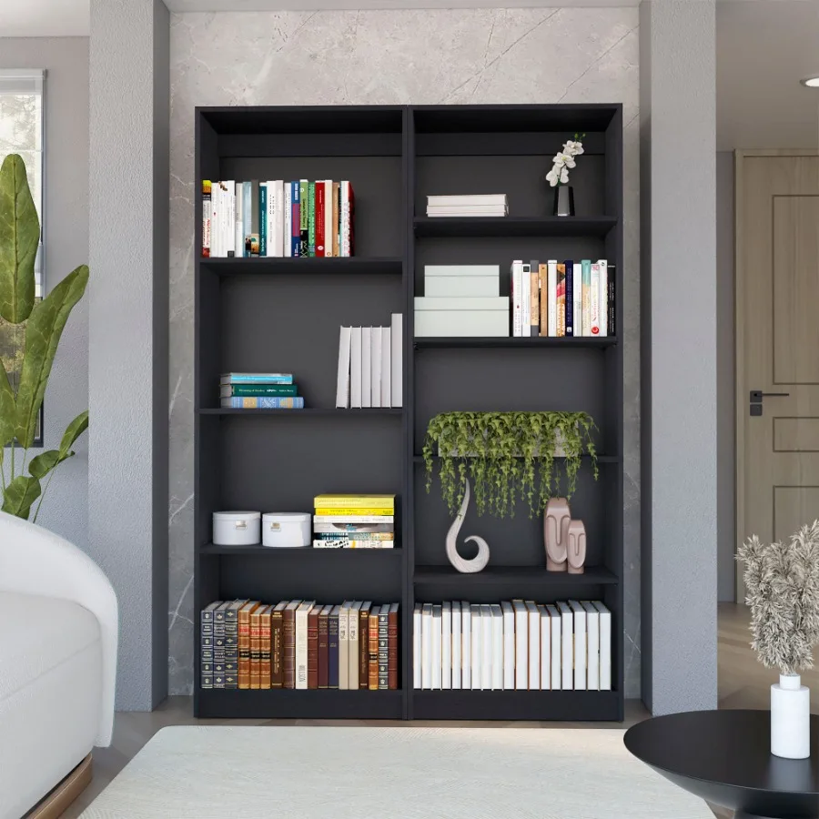 

Black 2 Piece Living Room Set with 2 Bookcases