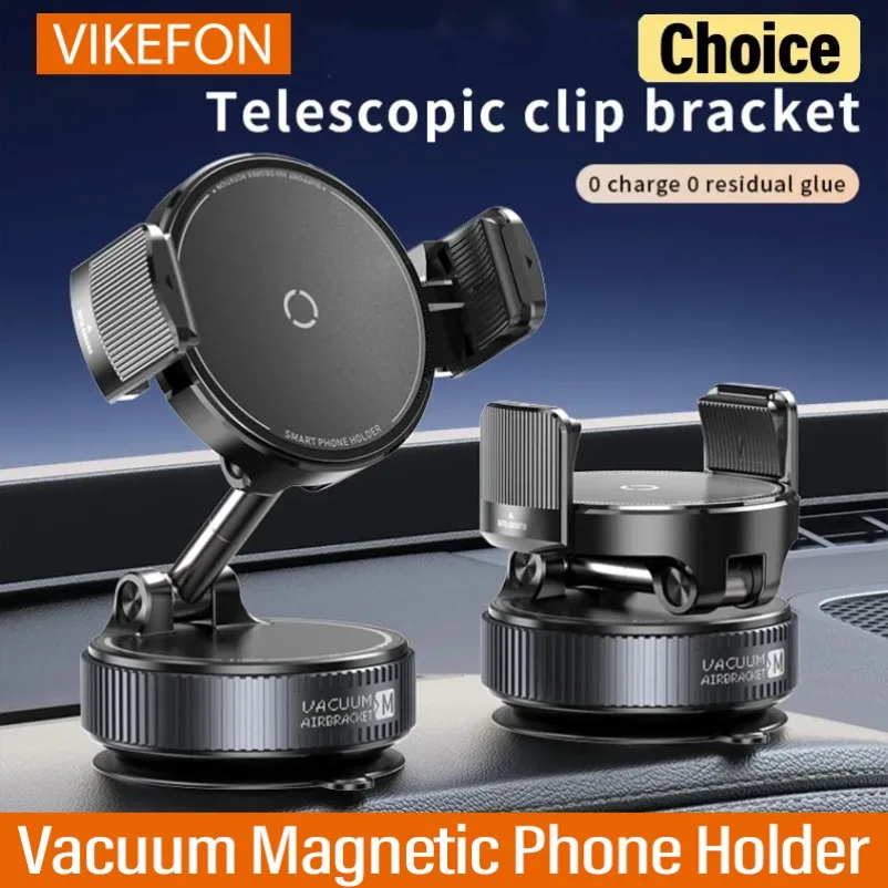 

360 ° Вращающееся автомобильное магнитное крепление, телескопический зажим, держатель для телефона, вакуумная присоска, магнит, складной для iPhone 17 16, Xiaomi Samsung