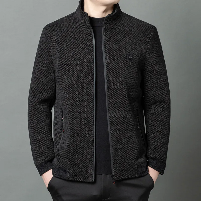 

The Main Promotion of New Explosive Personality All Casual Woolen Style Jacket Round Neck Handsome Comfortable Men's Clothing