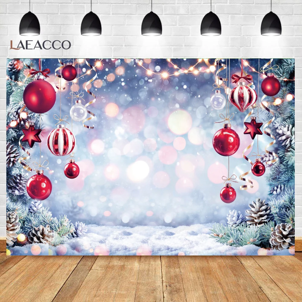 Winter Forest Shiny Light Bokeh Snow Scene Snowflake Party Child Christmas Tree Photography Backdrops Photo Backgrounds Studio