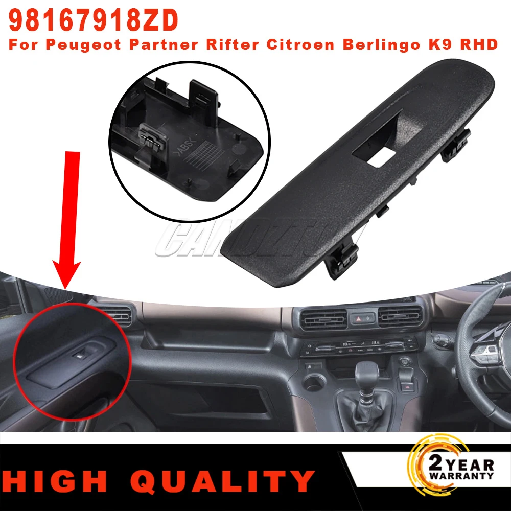 New Front Left Window Button Switch Frame ABS 98167918ZD For Peugeot Partner Rifter Mk4 K9 Citroen Berlingo RHD Car Accessories