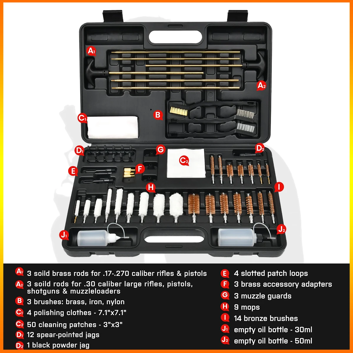 

Universal Gun Cleaning Kit for All GunsHandgun Shotgun Rifle Elite, Brass Rods Wire Rope, Hunting Gear, Gun Accessories for Men