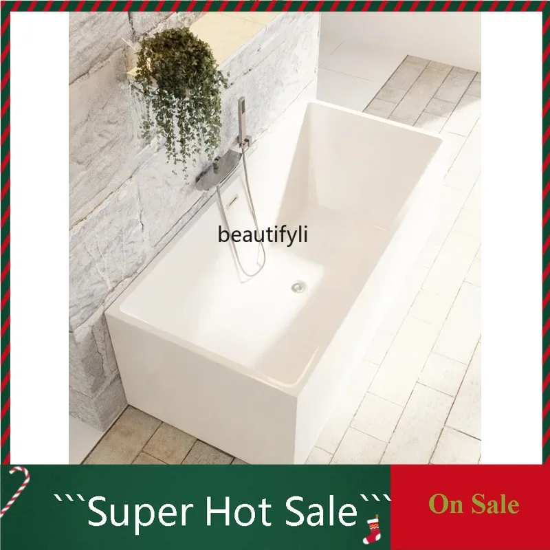 A076 Simple Ultra-Thin Edge Double-Layer Acrylic Bathtub Independent Square Large Space Adult Bathtub