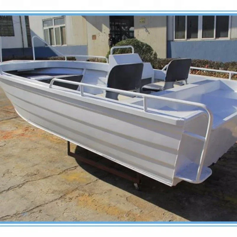 15ft Pressed Side Console Aluminum Rowing Boat for Fishing - Durable Aluminum Boat Rowing Craft for Freshwater And Saltwater