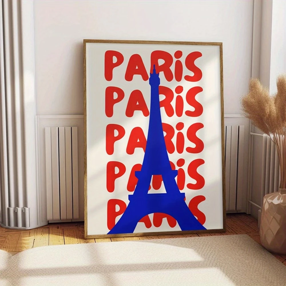 Modern,Nordic  Eiffel Tower Urban Colors Wall Art Print Canvas Painting Poster Picture For Living Room,Bedroom Home Decor