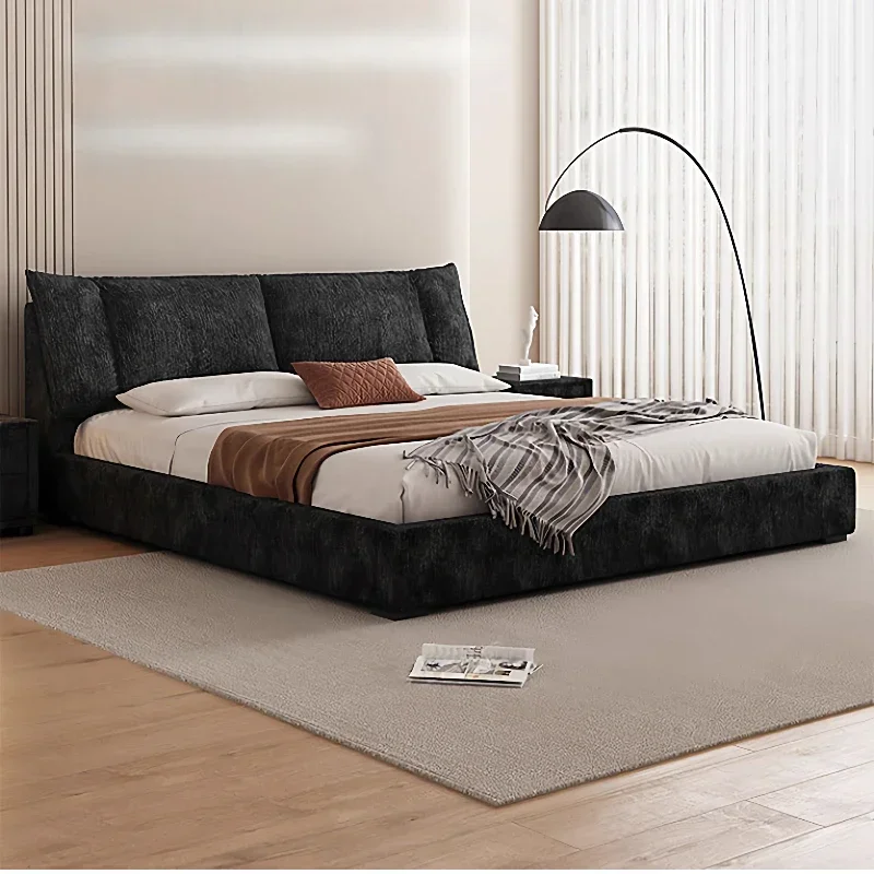 

Nordic 180x200cm Modern Luxury Fluffy Style FabricBed Wedding Double Bed Bedroom Bed Extra LargeBed Frame Furniture Home