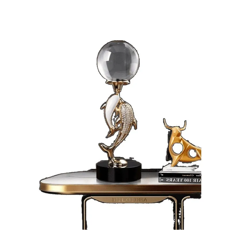 

Light luxury, simple, dolphin, crystal ball, home, living room, desktop, ornament, decoration