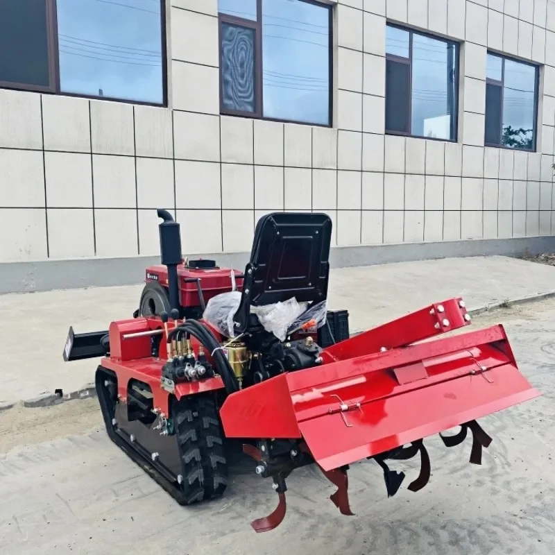 35 horsepower ride-on multi-function crawler rotary tiller Land tillage machinery