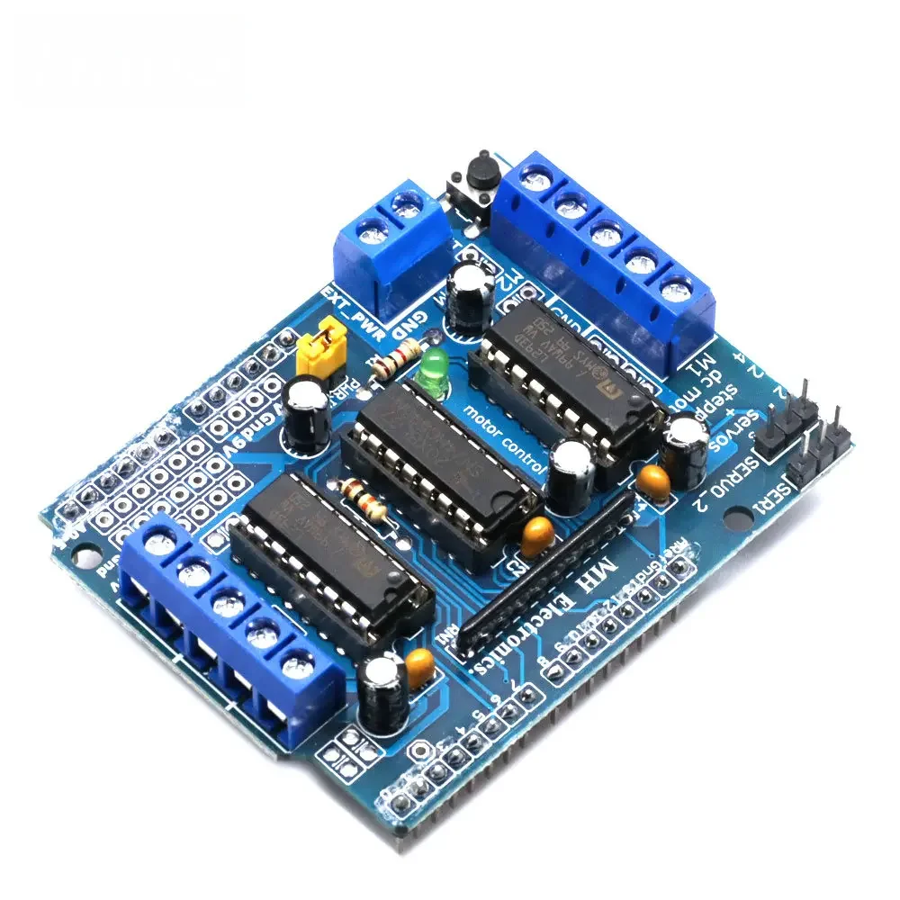 For Arduino Motor Shield with L293D Driver â€“ Motor Control Expansion Board for DC/Stepper Motor Projects