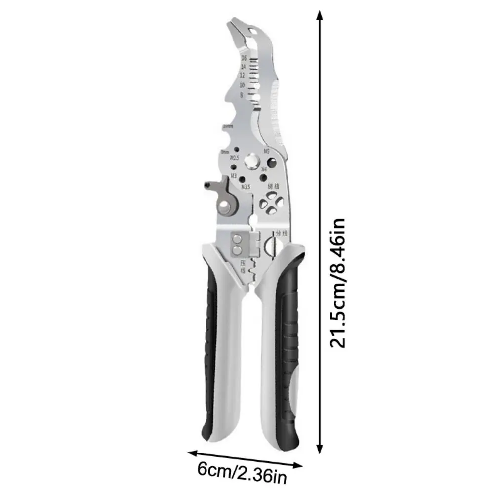 With Elbow Wire Stripper Pliers Wire Cutter Cut Line Automatic Wire Stripper Cable Wire Non-Slip Electrical Pliers Crimping Tool