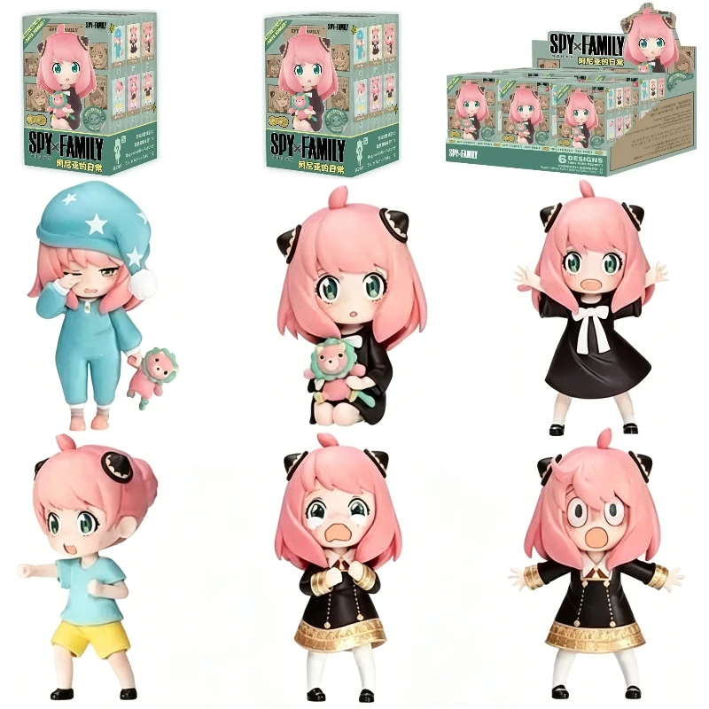 Spy x Family Anya Blind Box Figur Niedliche Anime-Figur Alltagsleben-Serie Schreibtisch-Deko Sammlerstück Geschenk Überraschungsfigur Mystery Box