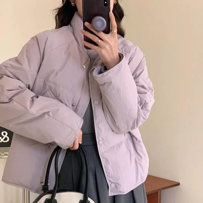 Women's Models Fall Winter Coat Coat Down Jacket White Duck Down Collar Short Paragraph Thickened Warm Comfortable New Versatile