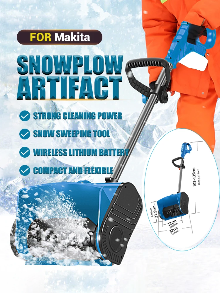 Cordless Electric Snowplow Efficient Snow Thrower Safety and Comfort Handheld Snow Blower For Makita Battery 21V (Not Battery)