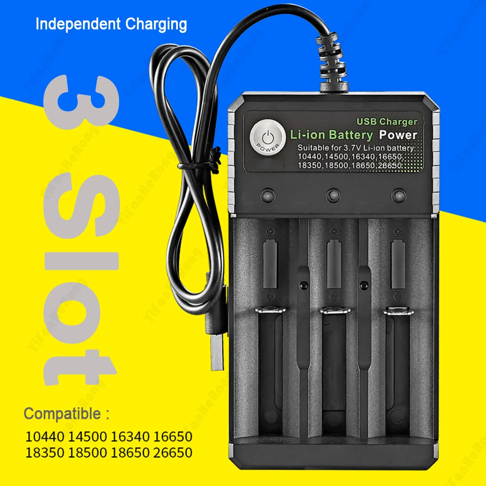 Universal 18650 Battery Charger 3 / 4 Slots Dual For 10440 14500 Charging 3.7V 4.2V Rechargeable Lithium Battery Charger