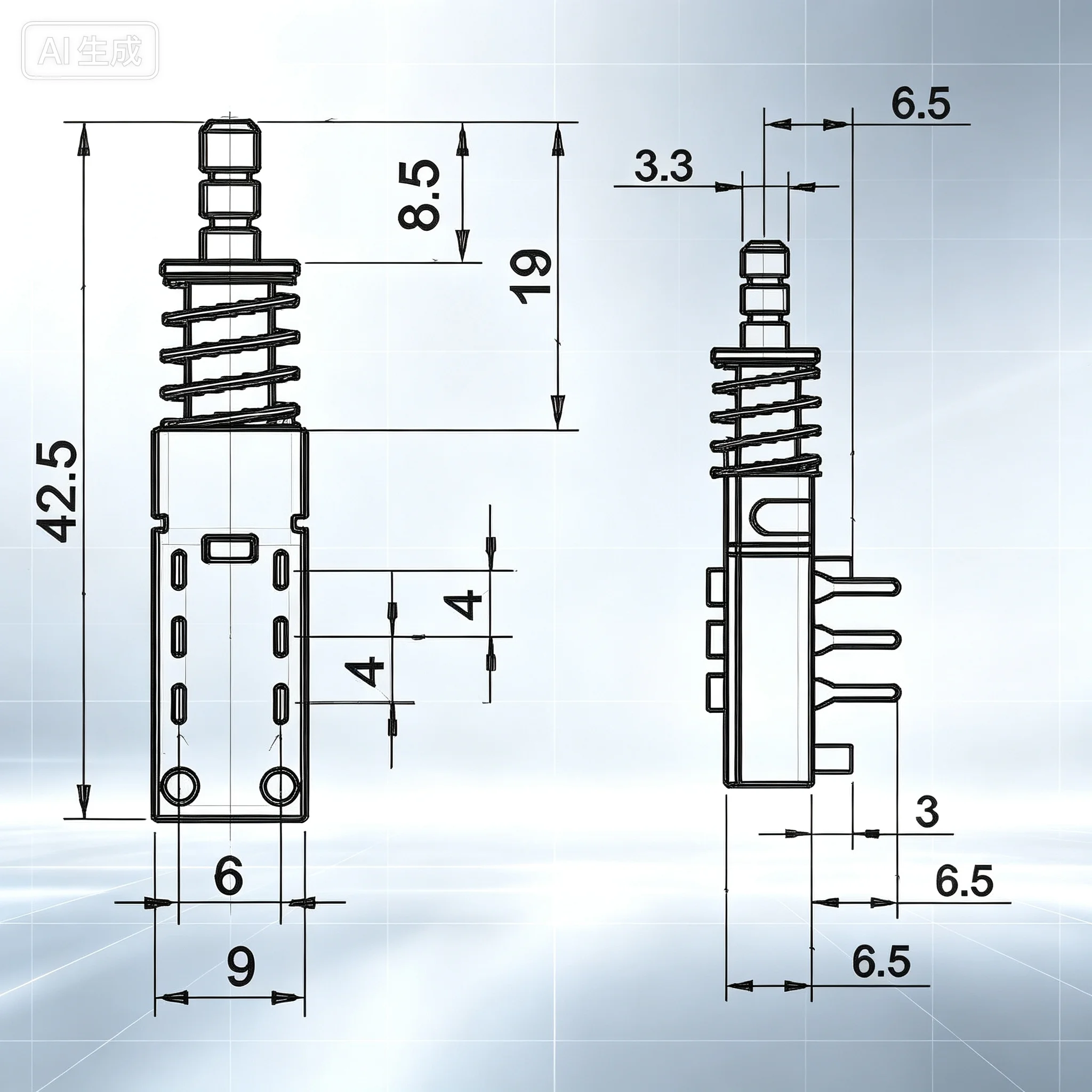 for 2*3 Double Row 6 Pin Latching Push Power Key Switch for Audio Mixer Amplifier Case  100pcs