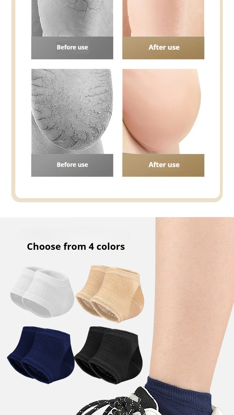 Fersenschützer, Gel-Fersenschützer, Anti-Riss-Fußpflege, halbe Socken, Unisex-Fußpflegepads, 2 Stück/4 Stück. – Detail 7