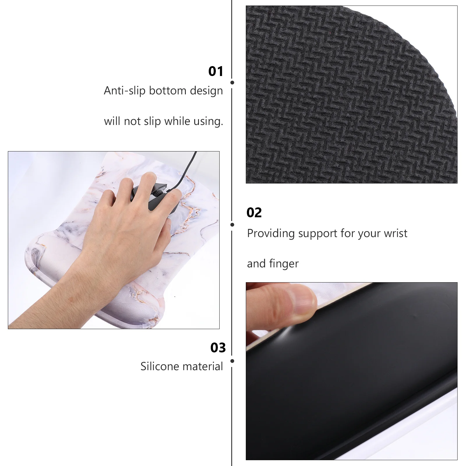 

1 комплект коврика для мыши, набор подставок для запястий из пены с эффектом памяти, нескользящая для компьютера, ноутбука, домашнего офиса, игрового стола, аксессуары для ПК