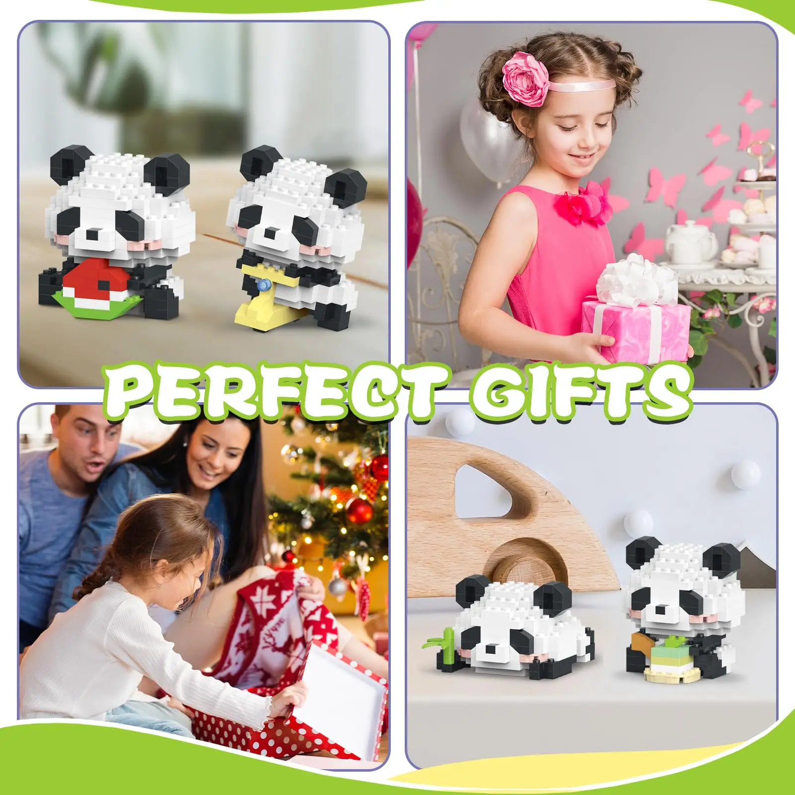 Chinesische Panda Mini Bausteine Bau Set Block Tiere Modell Montage Ziegel DIY Hause Dekoration Spielzeug für Mädchen Geschenke