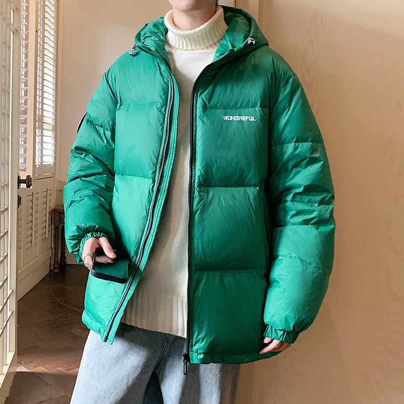 2029 New Winter Men Hooded  Down Jackets Warm Parkas Fashion Male Casual Thicker Coats Man Short Slim Winter Jackets 3XL