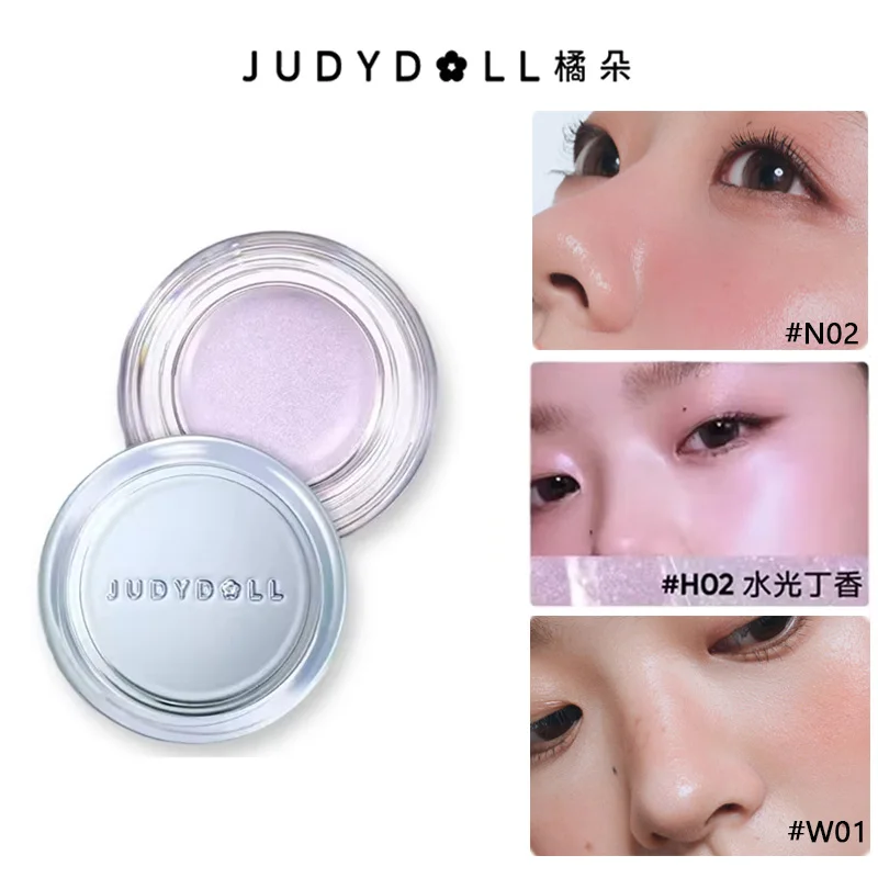 Judydoll-bálsamo resaltador, crema de colorete de niebla suave, brillo luminoso, Flash fino, crema ligera de agua, maquillaje duradero para iluminar la cara, 6g