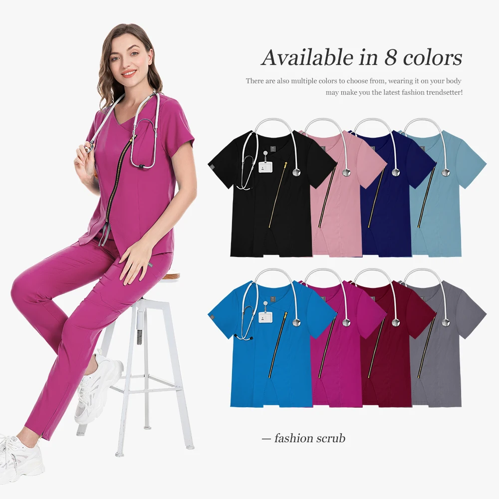 Hohe Qualität Medizinische Peelings Set Frauen Stretch Arbeit Uniformen Apotheke Peelings Tops Hosen Sets Krankenhaus Krankenschwester Uniform Zahnarzt Peeling