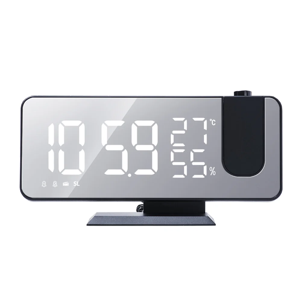 LED Projection Alarm Clock Weather Digital Forecast Screen Monitor Room Thermometer Projector Meteorological Station