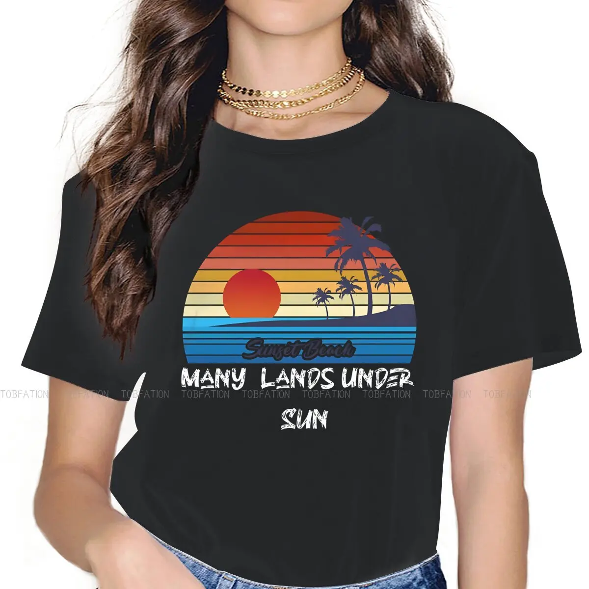 Many Lands Under One Sun TShirt for Woman Girl Image 4XL Casual Sweatshirts T Shirt Novelty Loose