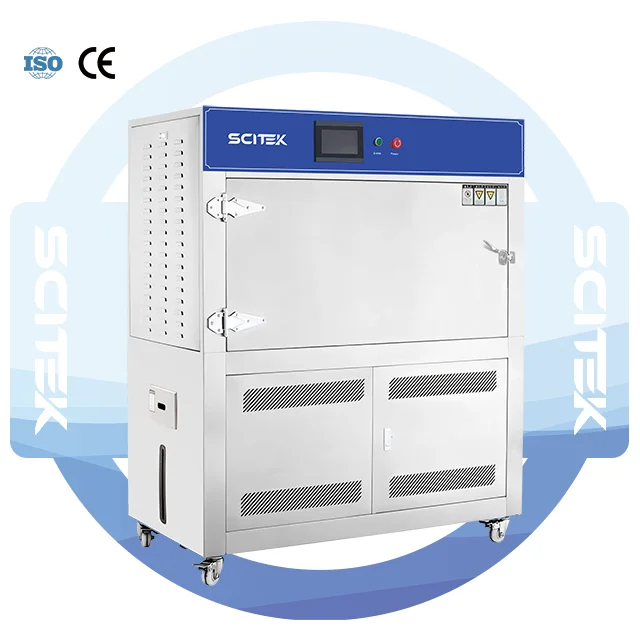 UV Aging Chamber RT +10~70 SUS304 Stainless Steel Touch Screen PLC Controller Safety Protection System 8 Lamps 40W