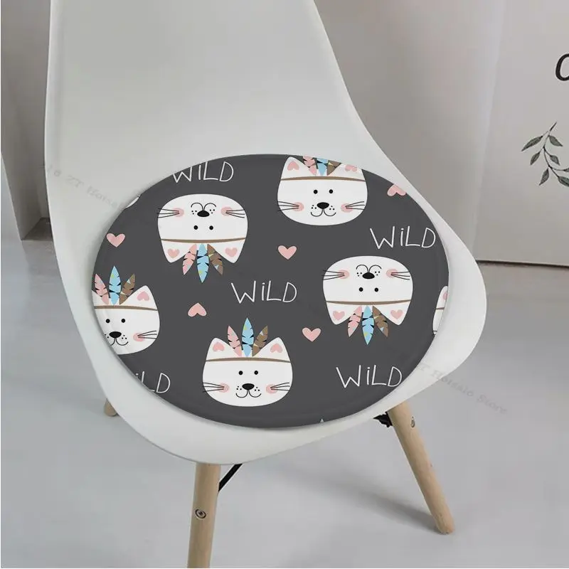 Cartoon Cat European Fabric Cushion Non-slip Living Room Sofa Decor Students Stool Tatami Office Chair Cushions