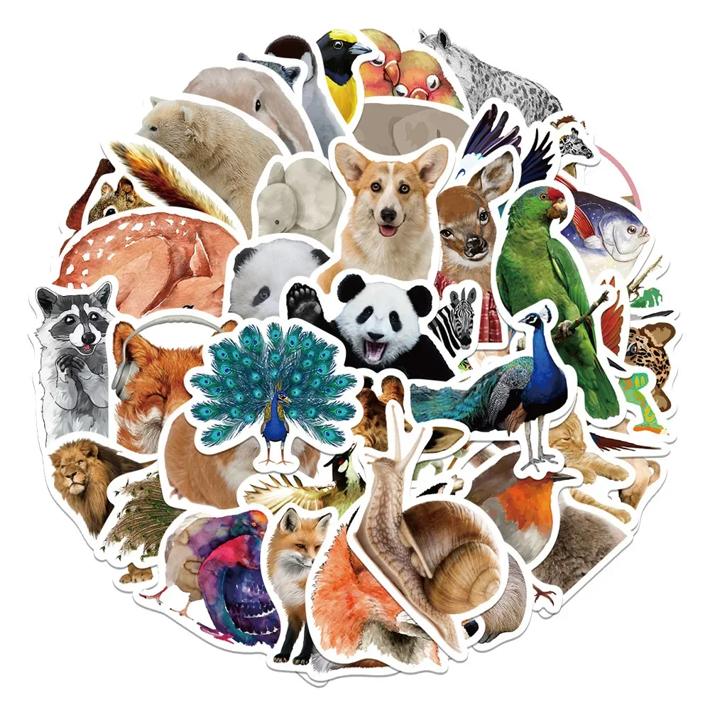 10/30/50PCS Cartoon Animal Personality Creative Graffiti Sticker Notebook Guitar Waterproof  Skateboard  Refrigerator  Wholesale