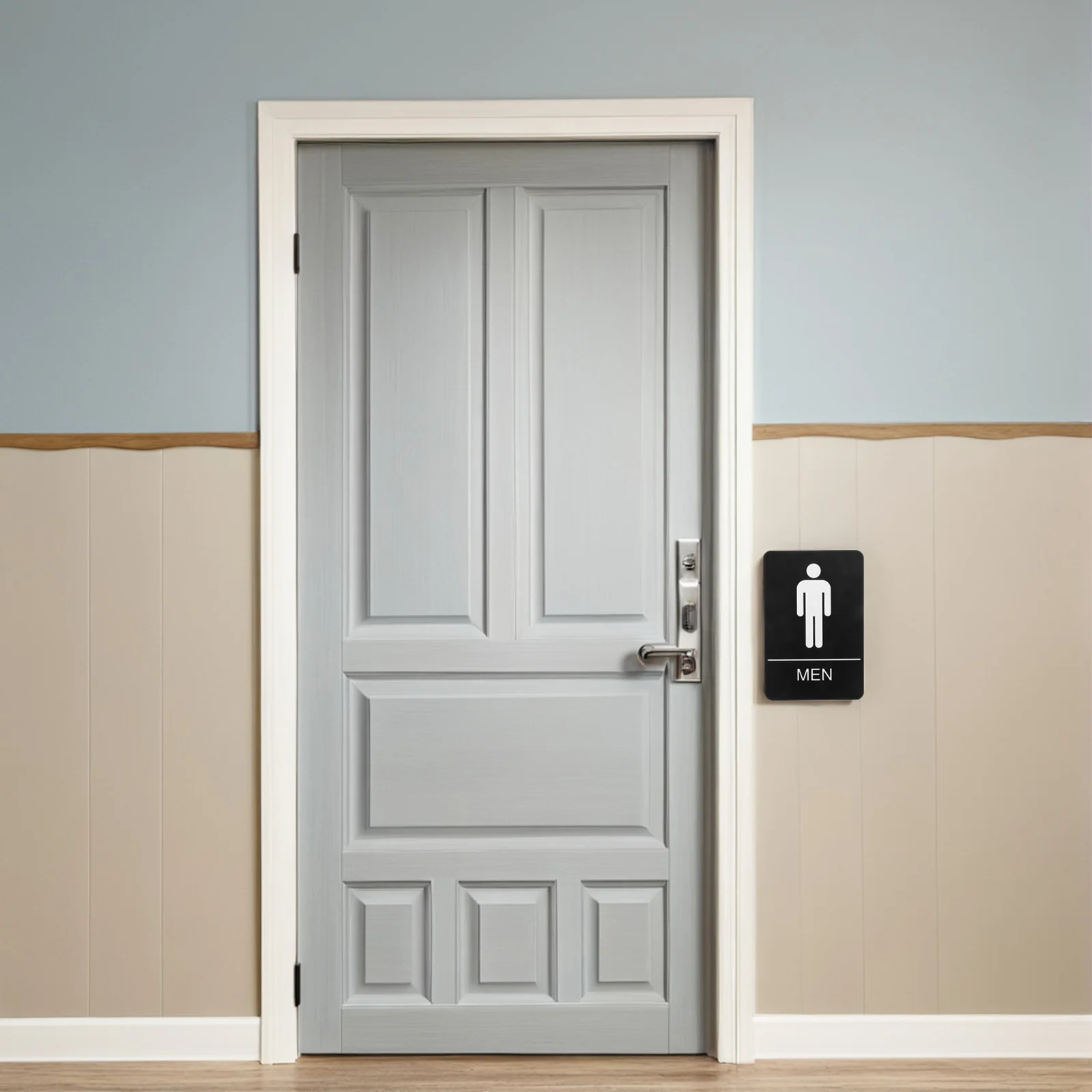 

Retro Acrylic Bathroom Men Restroom Toilet Braille Signage Sticker Office Hotel Public Place Accessible Wall Door Decal