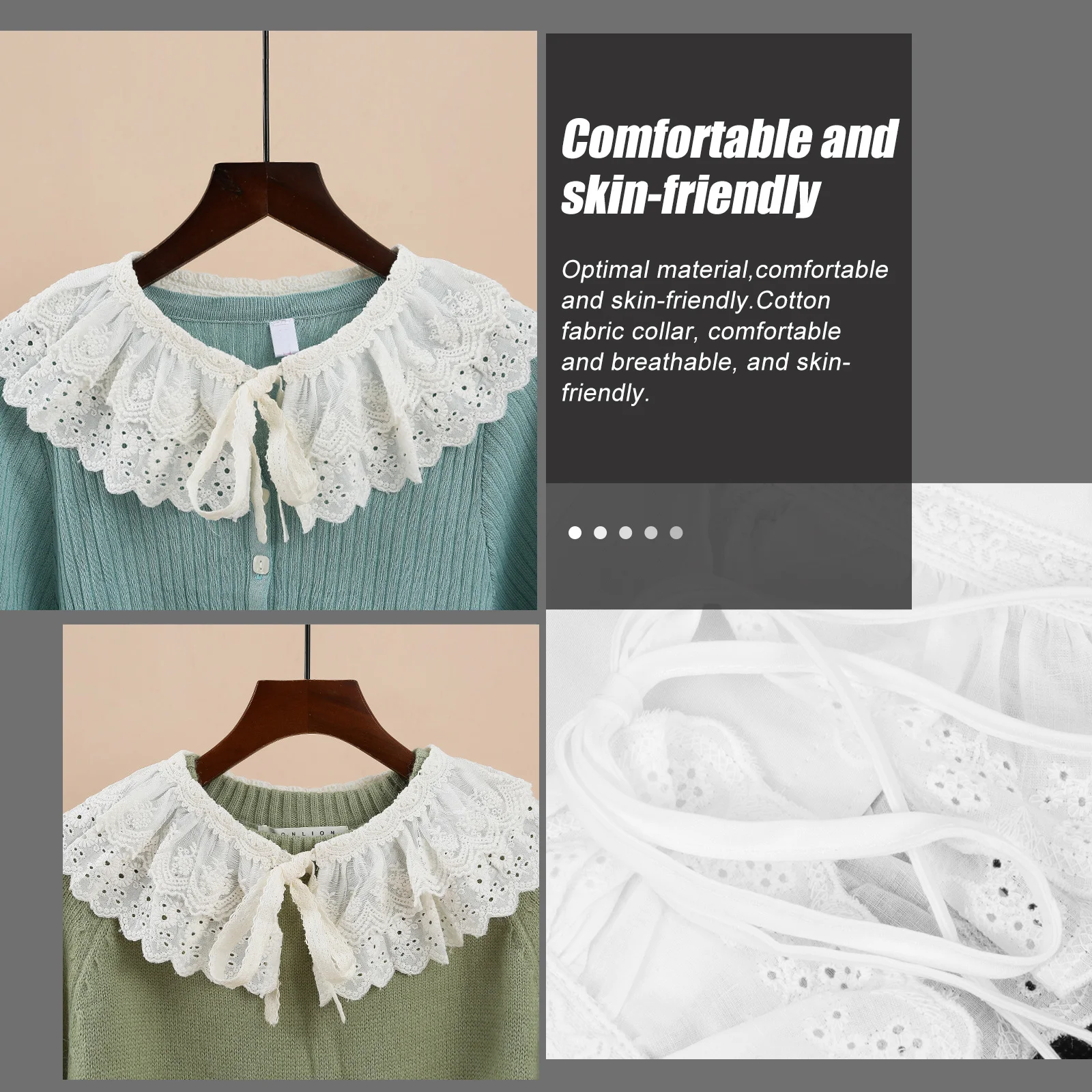 1 قطعة خمر مطرزة وهمية طوق خفيفة الوزن القطن كاذبة قميص طوق للنساء أنيقة Bowknot تصميم الملابس الإكسسوارات