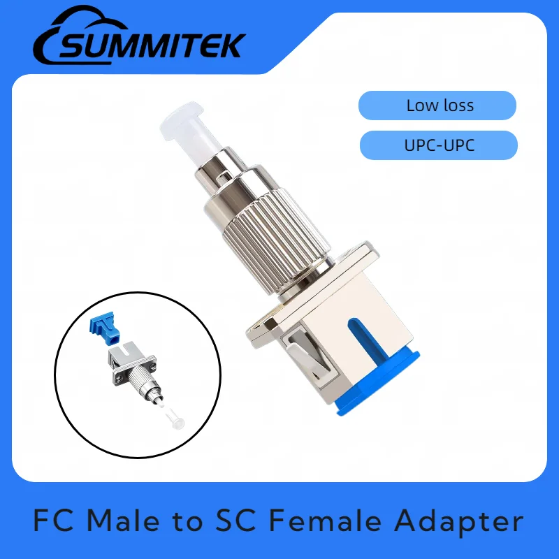 SUMMITEK UPC Fiber Optic Quick Adapter Hybrid Connector FC Single Mode Male to SC Female Fiber Optical Fast Connector Tools