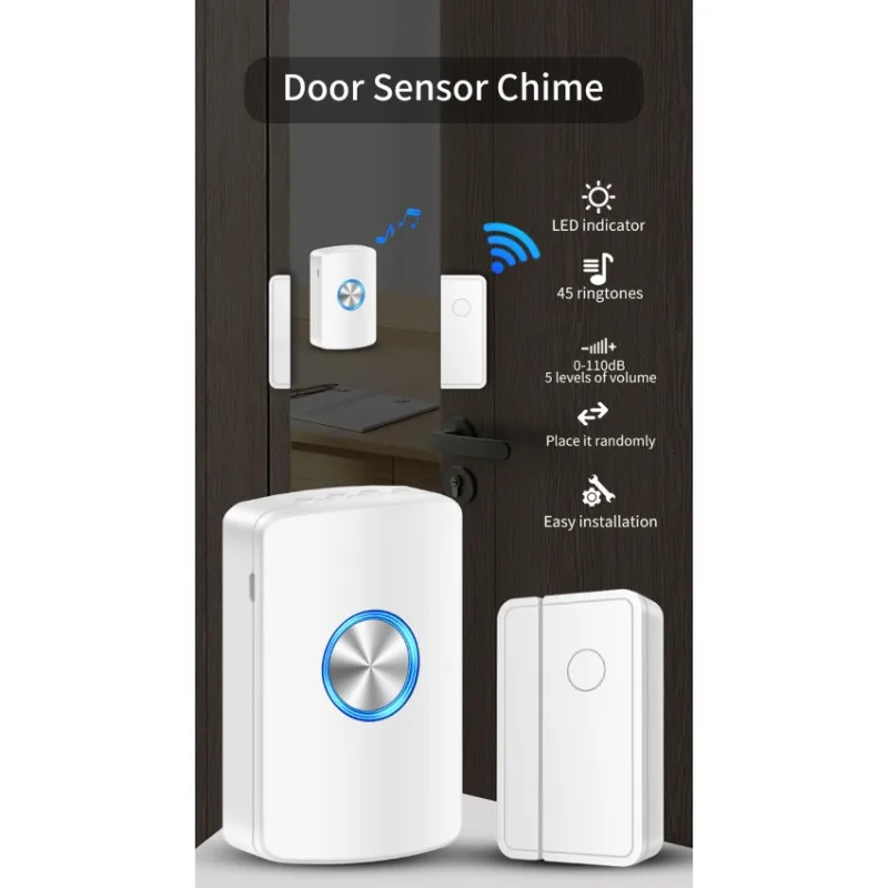 GROCE-Supermarket Refrigerator Door Opener Freezer Sensor Store Doorbell Window/Door Magnetic Anti-Theft Alarm Home Use