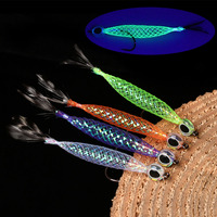 4pcs #4 3D Fish Eyes Mylar Minnow Flies Flash Tube Artificial Lifelike Bass Trout Steelhead Salmon Fishing Lures