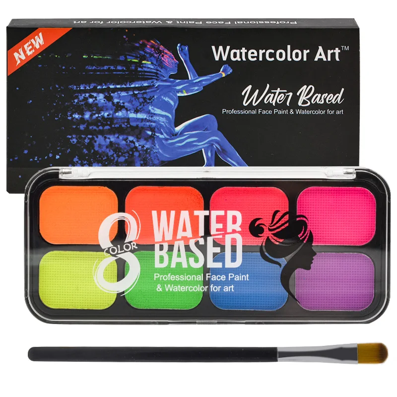 Kit per la pittura del corpo del viso a base d'acqua pinturas maquillaje Pintura Halloween football kids Face paint set di pennelli per il trucco all'ingrosso