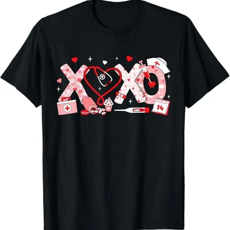 XOXO Nurse Valentines Day Stethoscope Valentine Nursing T-Shirt