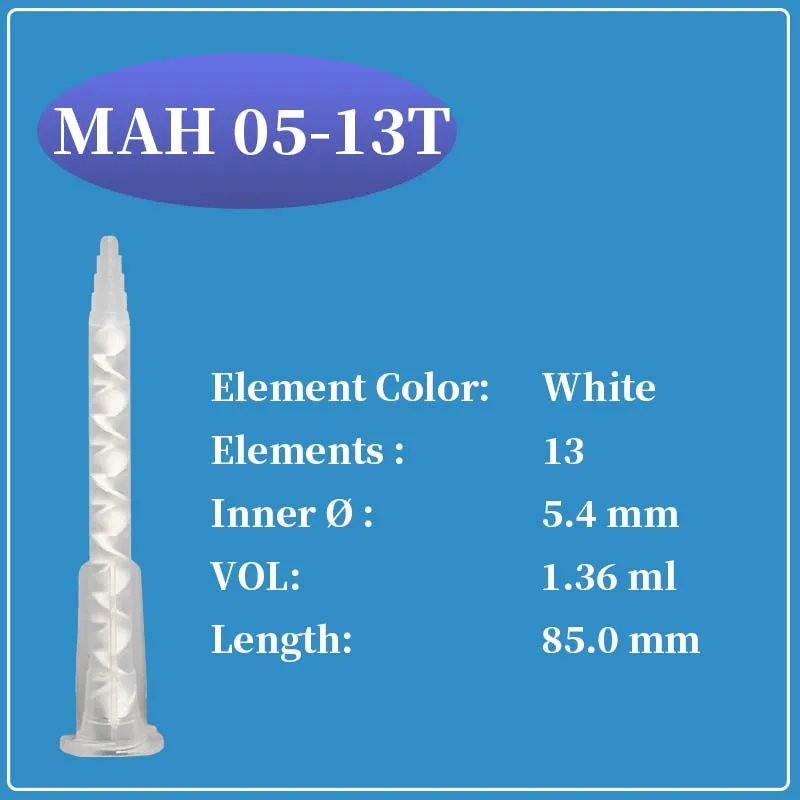 SULZER MIXPAC Mixer Tube PP MAH 05-13T two-component static mixer Static Mixing Nozzle for 50/75 ml Cartridges