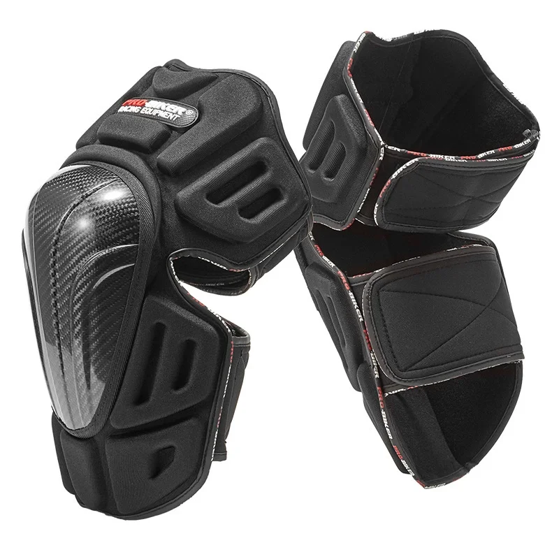 واقيات الركبة والكوع خفيفة الوزن من ألياف الكربون لسباق الدراجات النارية مع ملحقات حماية الساق المضادة للصدمات للرجال والنساء
