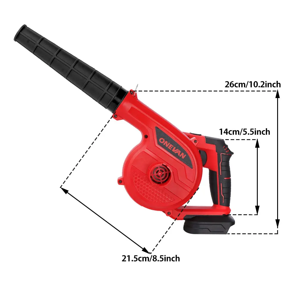 ONEVAN-電動送風機と掃除機,コードレス,180 ° 回転,18Vバッテリー,3500W, 2 in 1,3ギア