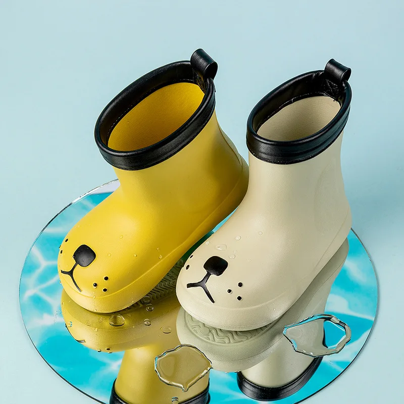 Baby Toddler Cartoon Rain Boots Kids Waterproof Rain Shoes Boys Girls Children Lightweight Easy-on Ankle Beach Outdoor Rainboots