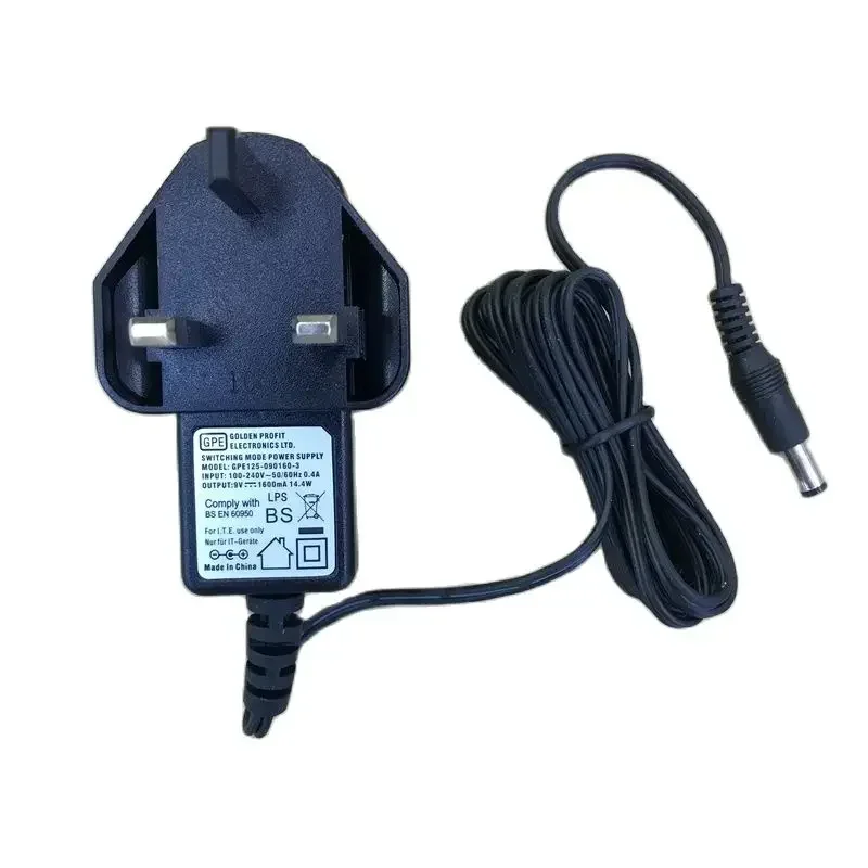 

GPE125-090160-3 Original Power Supply for GPE 9V1.6A/1.5A2A UK Plug Power Adapter 5.5*2.1mm Interface 9V-1.6A / 1.5A-2A