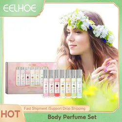 Conjunto de perfume corporal floral frutado, fragrância duradoura, fragrância natural, perfume encantador, spray corporal, desodorantes, perfume de feromônio, mulher