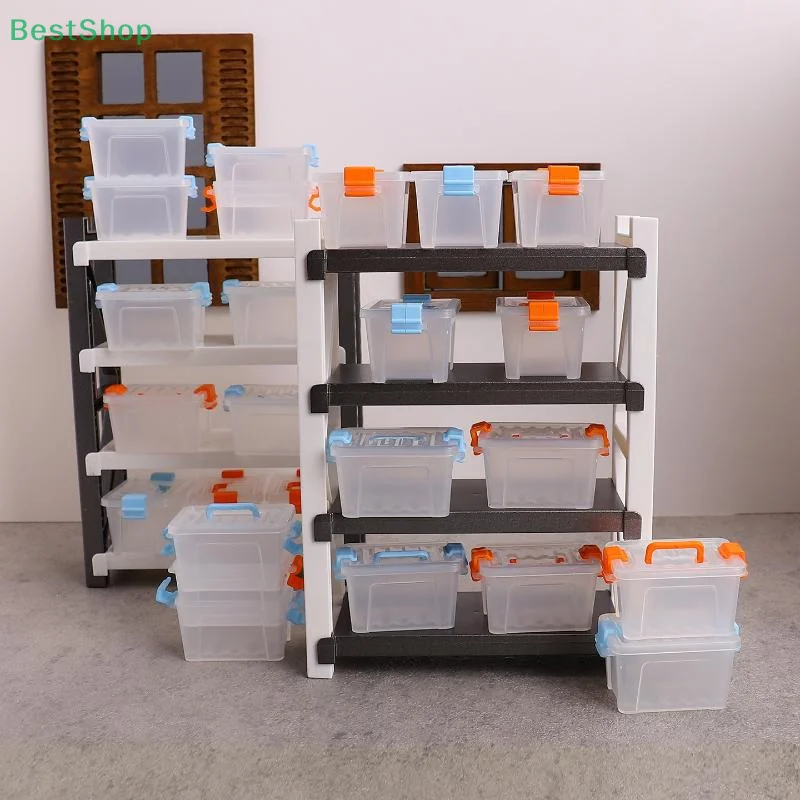 ★★★5Pcs Dollhouse Mini Clear Storage Box Plastic Suitcase Home Home Decor Dolls House Micro Scene Decor Props