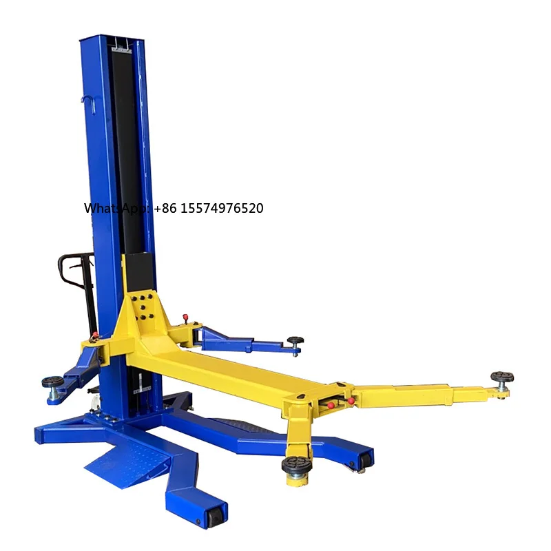 Portable Single Post Hydraulic Car Lift Adjustable Arm 2500kg 1 Post Car Lift for Garage in Stock Most Popular  Movable Car Lift