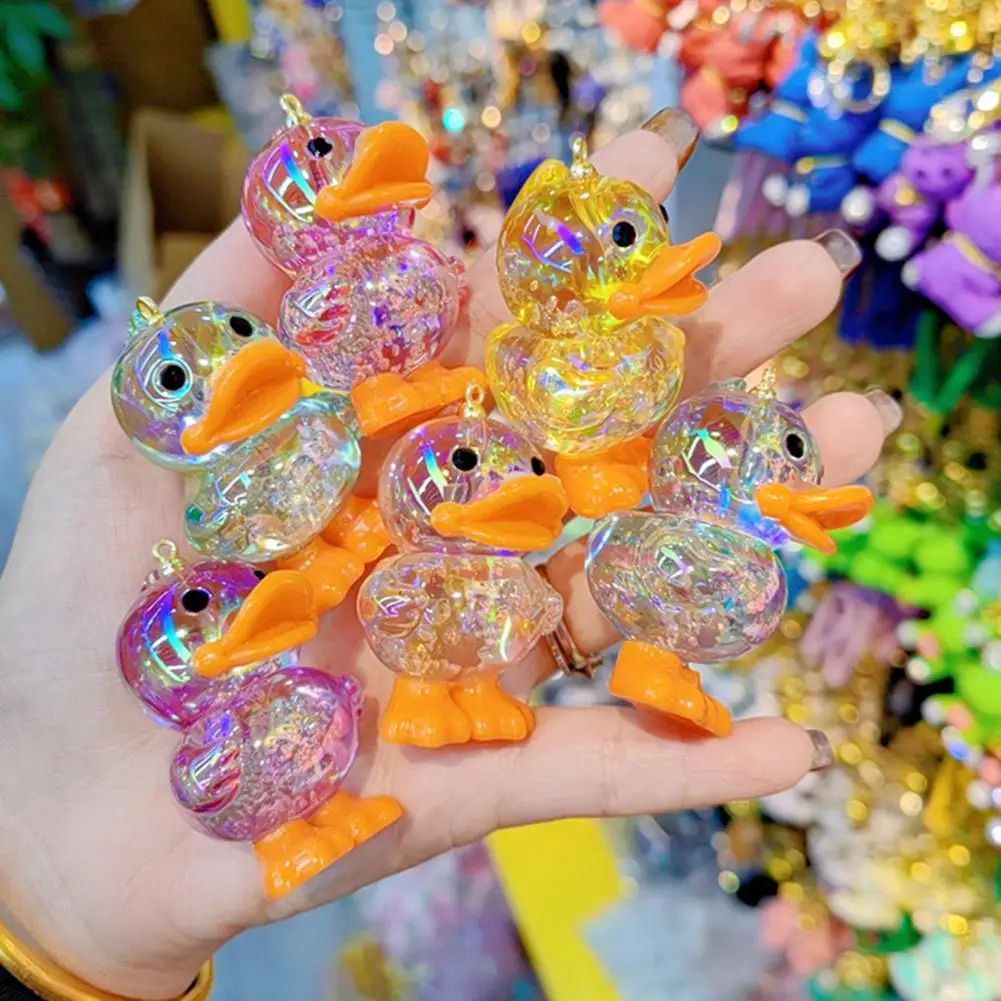 Glow In The Dark Keychain Duck Keychain Key Ring For Women Gift Funny Creative Colorful Simulation Animal Bag Car Keychain