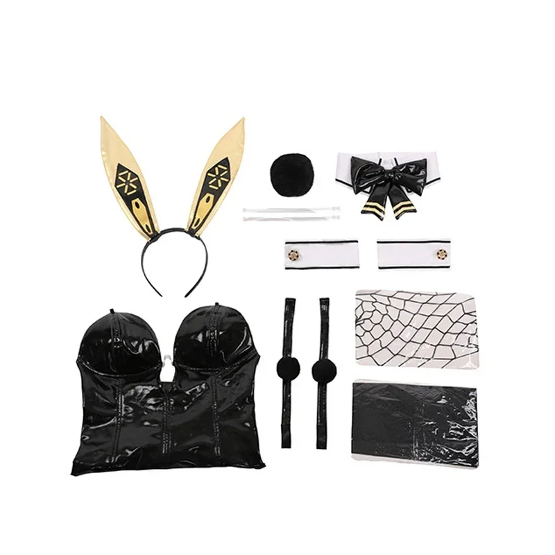 

HN8 Game The Goddess of Victory Nikke Noir Cosplay Costume Black Bunny Girl Uniform Women Sexy Bodysuits Halloween Party Out)4Dc