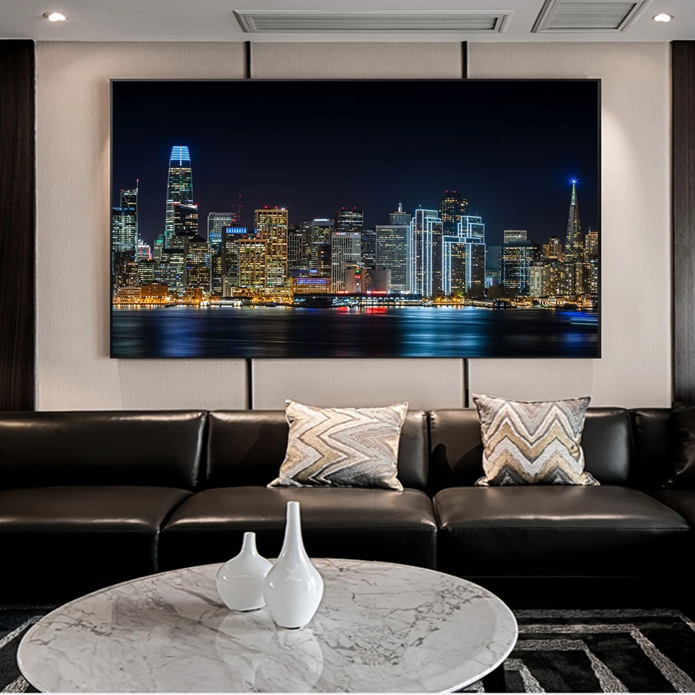 Famous Urban Landscape New York Travel City Night View Canvas Painting Poster Prints Bedroom Wall Art Pictures Modern Home Decor