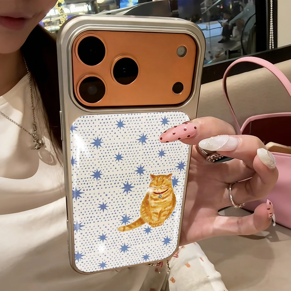 Polka Dot Katze Drop Glue INS Hülle für iPhone 15 17 13 Pro Max Phone 11 12 13 17 ProMax 14 15 16 Plus Hüllen Stoßfest Niedliche Coque – Detail 9