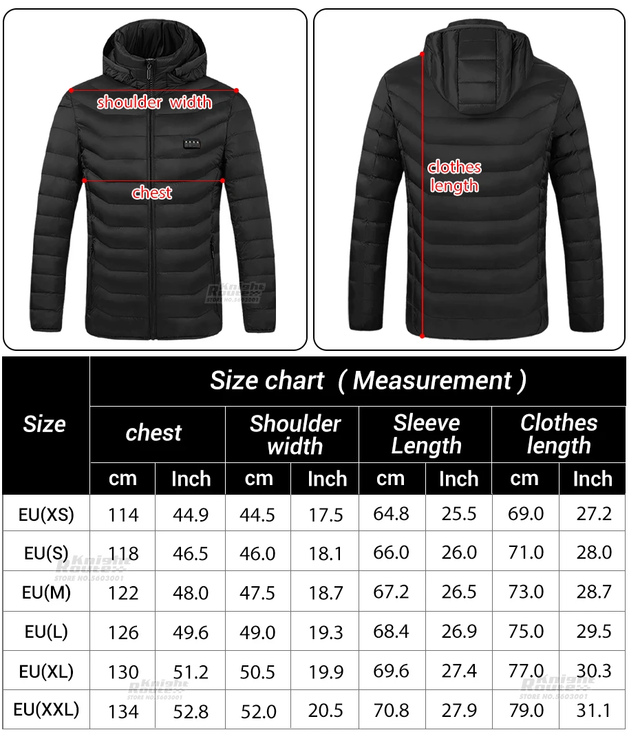 23 Areas Self Heating Jackets Men\'s Heating Jacket Women\'s Warm USB Heating Vest Heating Jacket Winter Fishing Camping Ski Warm